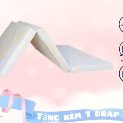 Nệm Gòn Japan Cao Cấp Gấp 3 Dày 10cm Đủ Size ( Giao Màu Ngẫu Nhiên )