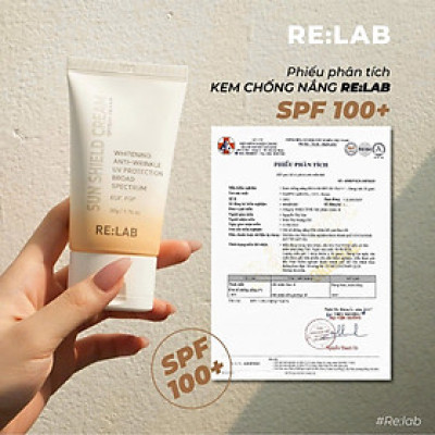 Kem chống nắng Re:lab Sun Shield Cream 50g nâng tông cấp ẩm dưỡng trắng da SPF 50PA+++_chống nắng relab