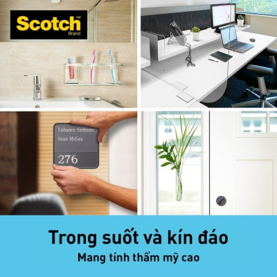 Băng dính hai mặt siêu dính trong suốt 3M SCOTCH 410-S19, 19 mm x 1.5 m, 19mm x 4m