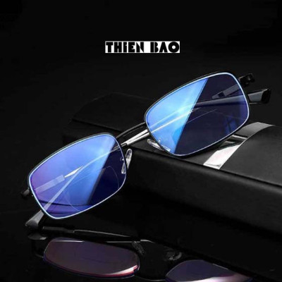 Kính lão thị, viễn thị HAI TRÒNG nhìn Xa - gần TIỆN LỢI cực đẹp KV22 gọng titan Dẻo cực bền toàn viền cao cấp Loại I ( Xa 0 gần có độ)