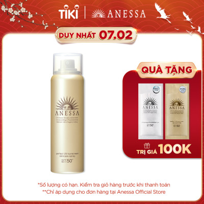 Kem chống nắng dạng xịt dưỡng da bảo vệ hoàn hảo Anessa Perfect UV Sunscreen Skincare Spray SPF 50+ PA++++ 60g