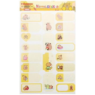 Bộ 5 Tờ Sticker Name - Teenage SN-02 - Capybara