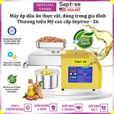 Máy ép dầu ăn thực vật, dùng trong gia đình thương hiệu Mỹ cao cấp Septree Z6 - Công suất 1250W - Hàng Nhập Khẩu