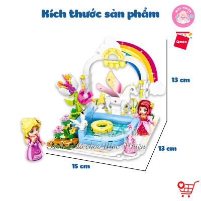 Đồ chơi lắp ráp xếp hình Qman 32019 - Bể bơi kỳ lân (280 mảnh ghép)