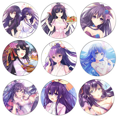 Huy hiệu Tohka Yatogami  combo 5 cái khác nhau mẫu ngẫu nhiên