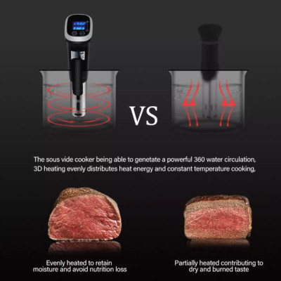 Máy nấu chậm thực phẩm Sous vide BioloMix SV-8008 với màn hình điều khiển chính xác kỹ thuật số LED - HÀNG NHẬP KHẨU