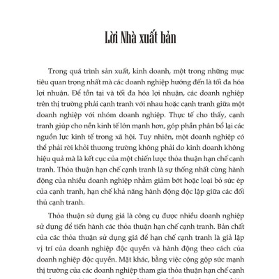 Pháp Luật Kiểm Soát, Thảo Thuận Sử Dụng Giá - Lý Thuyết Và Thực Tiễn Tại Việt Nam