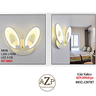 AZP - ĐÈN ỐP VÁCH / ĐÈN TRANG TRÍ / ĐÈN TREO TƯỜNG PHÒNG KHÁCH, PHÒNG NGỦ, NHÀ HÀNG, KHÁCH SẠN AZP-VK18 phong cách đương đại, hàng nhập khẩu AZP