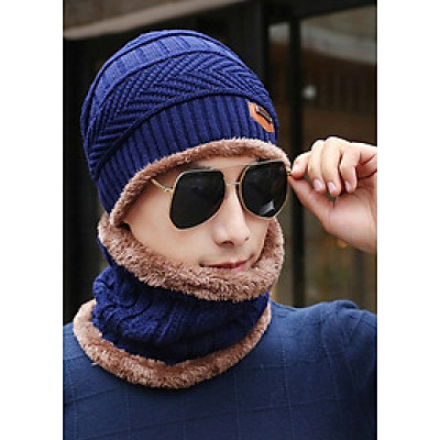 Combo Mũ Và Khăn Len Lót Lông Siêu Ấm, Kute NSTM