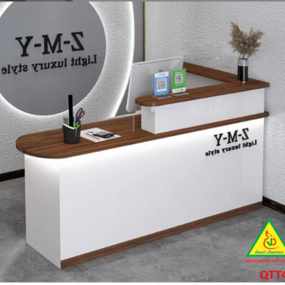 QUẦY LỄ TÂN, QUẦY TIẾP TÂN, QUẦY TÍNH TIỀN, QUẦY THU NGÂN QTT424 ( BÀN KHÔNG ĐÈN)- Nội thất lắp ráp Viễn Đông Adv