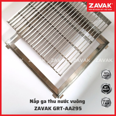 Rãnh Thoát nước vuông Inox 304 ZAVAK Grating GRT-AA295