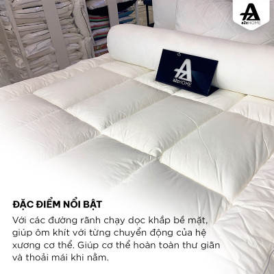 Topper Tấm Làm Mềm Nệm - Lông Ngỗng Nhân Tạo, 100% Cotton Cao Cấp A2Z Home