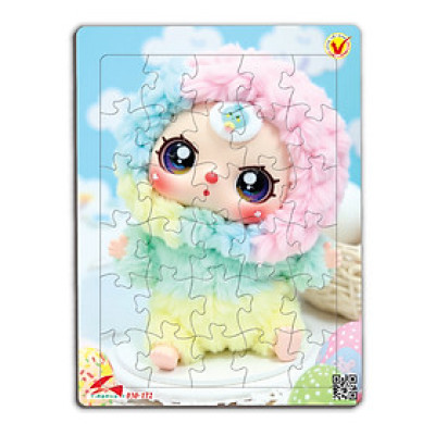 Xếp hình A4 -30 mảnh ghép Tia Sáng: 030-172-Baby three - chim tặng tranh tô màu