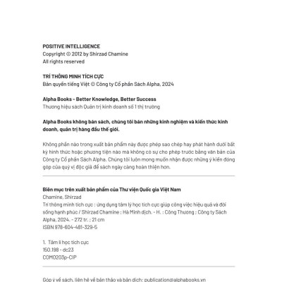 Trí Thông Minh Tích Cực (Tái Bản 2024)