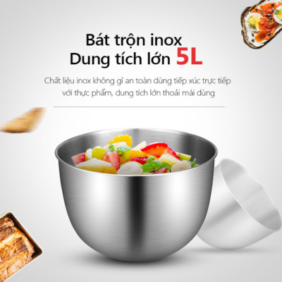 Máy trộn bột, đánh trứng 3 tốc độ đánh cao cấp thương hiệu DSP - 2 màu: Đen và Trắng - Công suất: 1000W - Dung tích: 5.0 lít - Hàng Nhập Khẩu