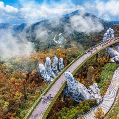 Cầu Vàng (Đà Nẵng, Việt Nam) - Bộ Tranh Ghép Hình Minh Châu 1500 Mảnh Kích Thước 60x80cm