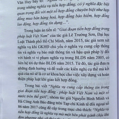 Pháp Luật Về Nghĩa Vụ Thông Tin Khi Giao Kết Hợp Đồng Ở Việt Nam Hiện Nay