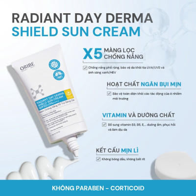 Kem chống nắng Oribe Radiant Derma Shield SPF 50+ PA++++ chống tia UVA/UVB ánh sáng xanh dành cho mọi loại da