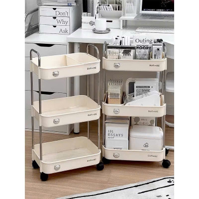 Kệ Gấu Sunmix 3 Tầng Đa Năng, Kệ Để Đồ Khay Nhựa Cao Cấp Khung Inox, Có Bánh Xe Và Tay Cầm Di Chuyển - HÀNG CHÍNH HÃNG MINIIN