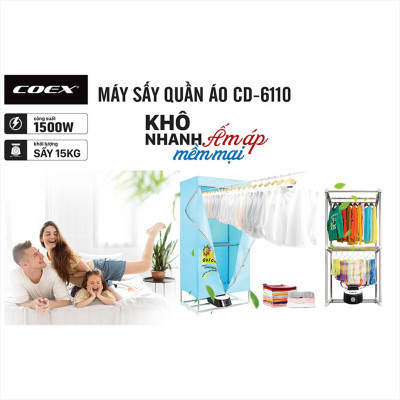 Tủ sấy quần áo đa năng Coex CD-6110 (1500W). Hàng chính hãng Bảo hành 24 tháng