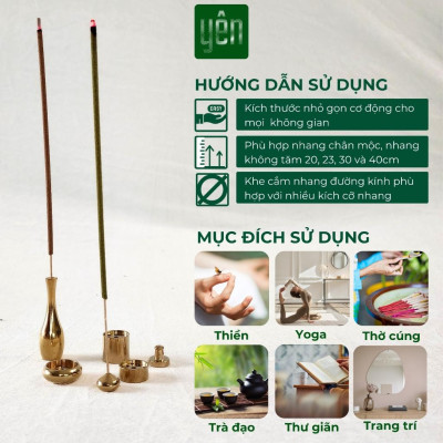 Đế Cắm Nhang Thảo Mộc Bằng Đồng Nguyên Chất Nhiều Kích Thước Đặt Trong Bát Hương Trang Trí Nhà Bàn Thờ Thiền