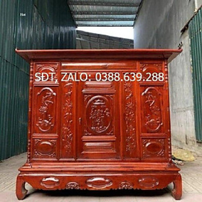 Tủ thờ gỗ Nhãn rộng 197cm - sâu 81cm - cao 127cm