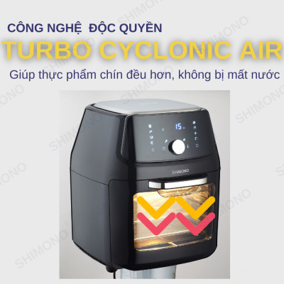 Nồi Chiên Không Dầu SHIMONO SM-AF1605T 16L 1800W Cao Cấp Tiêu Chuẩn FDA Hoa Kỳ, LFGB Đức Tặng Kèm Trọn Bộ 9 Phụ Kiện Hàng Chính Hãng