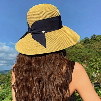 Mũ đi biển rộng vành. Nón đi biển rộng vành. Mũ rộng vành đi biển, Nón rộng vành đi biển chống tia UV thời trang Hàn Quốc dona21033004