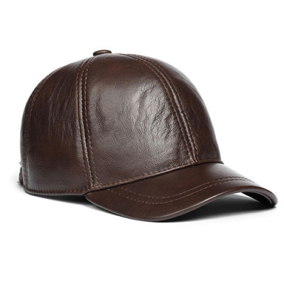 Nón lưỡi trai nam da bò thật BHY1963 Mũ da nam có che tai. Phom cứng