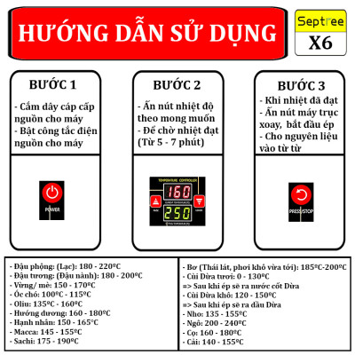Máy ép dầu ăn thực vật dùng trong gia đình thương hiệu Mỹ cao cấp Septree X6 - Công suất 1150W - Hàng nhập khẩu (BH 1 NĂM)