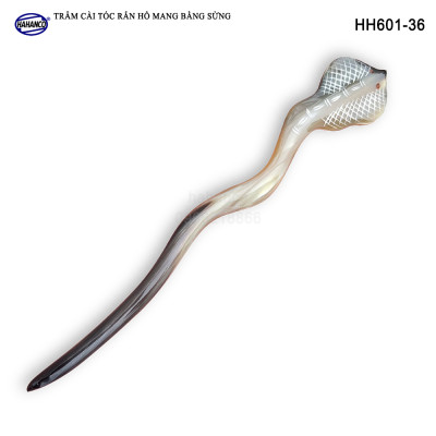 Trâm cài tóc rắn hổ mang bằng sừng - đục khắc hình đẹp - phong cách cá tính (HH601-36)