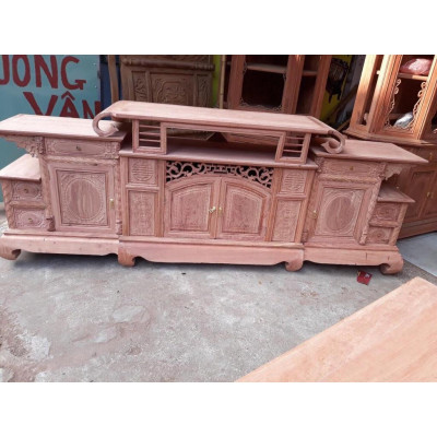 Kệ cuốn tai voi gỗ hương đá