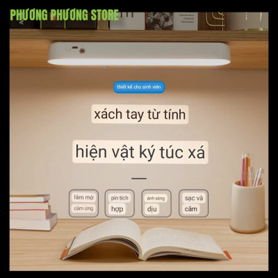 Đèn Đọc Sách tích điện 4 nấc sáng Đa chức năng Nhiều chế độ cảm ứng 1 chạm có Điều khiển từ xa và Hẹn giờ Dán Tường Led Nam Châm Bàn Trang Điểm Gắn Gương