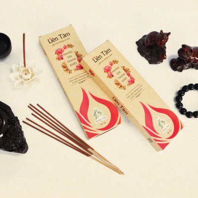 Nhang Sen Hương Tràm Liên Tâm 20.5cm 160 cây - Thanh lọc, diệt khuẩn, 100% Từ Lá Tràm tự nhiên