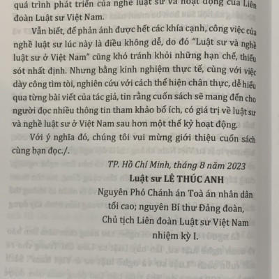 Luật Sư và Nghề Luật Sư Ở Việt Nam