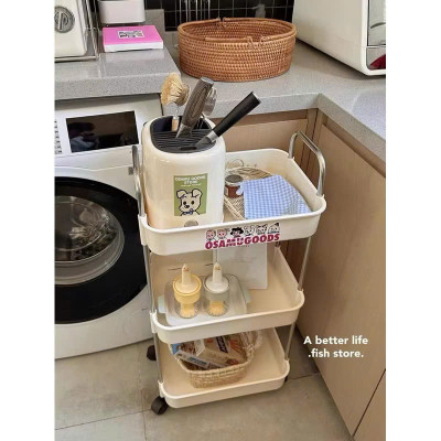 Kệ Gấu Sunmix 3 Tầng Đa Năng, Kệ Để Đồ Khay Nhựa Cao Cấp Khung Inox, Có Bánh Xe Và Tay Cầm Di Chuyển - HÀNG CHÍNH HÃNG MINIIN