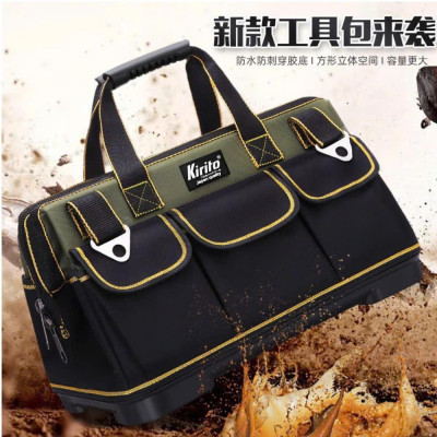 Túi đựng đồ nghề cao cấp đế nhựa chống vỡ, vải 3 lớp chống đam thủng màu xanh đen