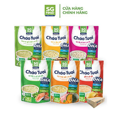 Thùng 30 Gói Cháo Tươi Baby Sài Gòn Food 6 Vị 240G