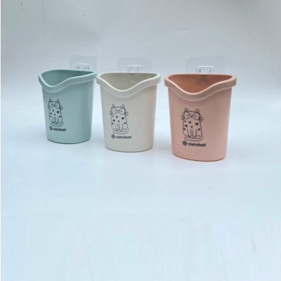 Cốc Nhựa Dán Tường Để Đồ Tiện Dụng Đa Năng, Họa Tiết Dễ Thương, Để Bàn Chải, Kem Đánh Răng, Đồ Dùng Nhà Tắm. TakyHome 4062