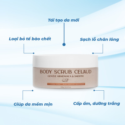 Combo kem dưỡng trắng da body và tẩy tế bào chết Celaud