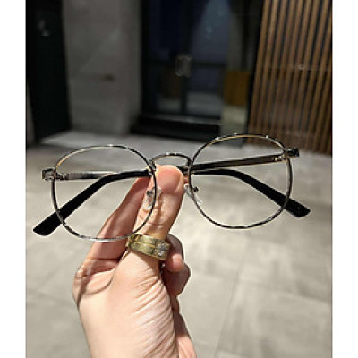 Kính mắt unisex nam nữ Mắt tròn chất liệu kim loại đơn giản