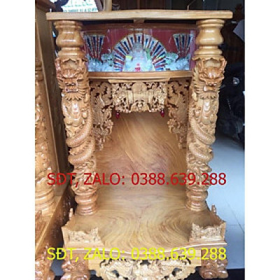 Bàn thờ thần tài Hổ Phù cao cấp gỗ gõ Lào - Đồ Gỗ Vinh