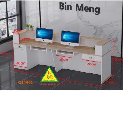 QUẦY LỄ TÂN, QUẦY TIẾP TÂN, QUẦY TÍNH TIỀN, QUẦY THU NGÂN QTT401 - Nội thất lắp ráp Viễn Đông Adv