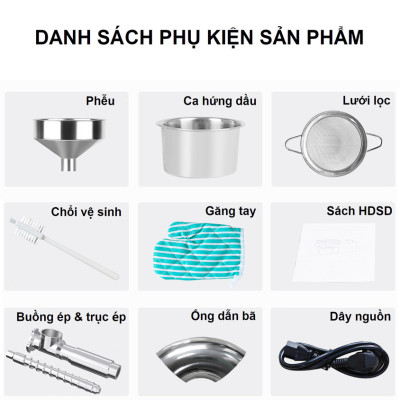 Máy ép dầu ăn thực vật dùng trong gia đình thương hiệu Mỹ cao cấp Septree X9 - Công suất 1300W - Hàng nhập khẩu