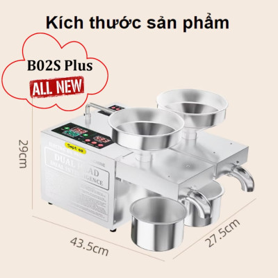 Máy ép dầu ăn thực vật 2 đầu kép đa năng thương hiệu Mỹ cao cấp Septree B02S Plus - Công suất 1900W - Hàng nhập khẩu