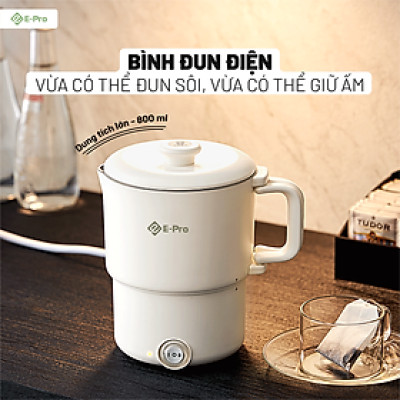 [Hàng chính hãng] Bình đun điện E-pro - Đun sôi và giữ ấm - 800ml - 600W