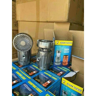 Đèn Năng Lượng Mặt Trời 3in1 Năng Lượng, Tích Hợp Quạt, Đèn Bão Du Lịch Đi Câu Cá Cắm Trại