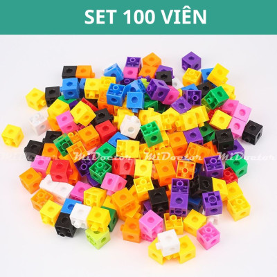 Đồ chơi giáo dục NUMBER BLOCK Linking Cubes học toán và xếp hình sáng tạo 100 khối NumberBlocks toán tư duy,tiếng anh