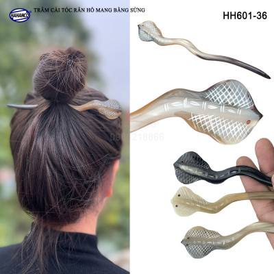 Trâm cài tóc rắn hổ mang bằng sừng - đục khắc hình đẹp - phong cách cá tính (HH601-36)