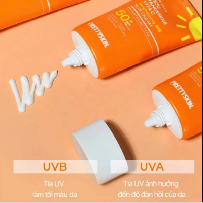 Kem chống nắng Vitamin C Pretty Skin Jeju Vita C Brightening 365 Sun Cream Hàn Quốc 50ml